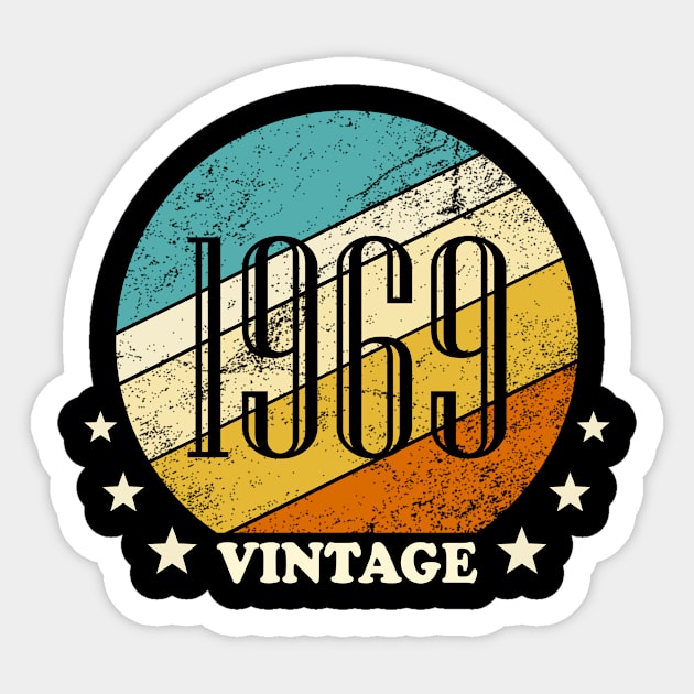 Vintage retro born in 1969 birth year gift Sticker by Inyourdesigns